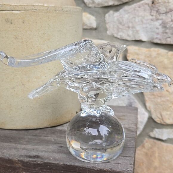 John Riekes Kristaluxus Collection Vintage Handmade Crystal Eagle Paperweight - Picture 4 of 16